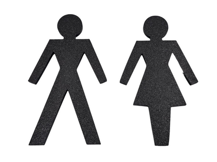 Male and Female Bathroom Sign Set - 3D
