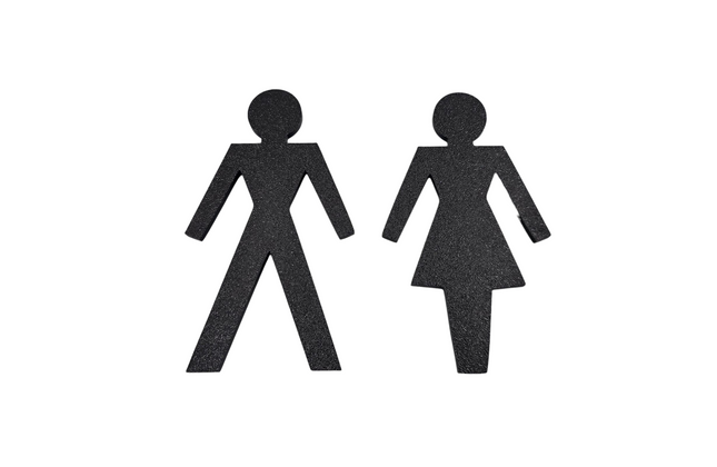 Male and Female Bathroom Sign Set - 3D
