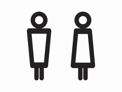 Male and Female Modern Bathroom Sign Set - 3D