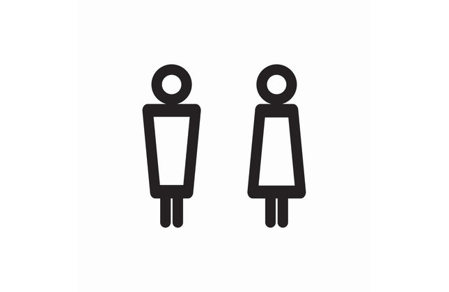 Male and Female Modern Bathroom Sign Set - 3D