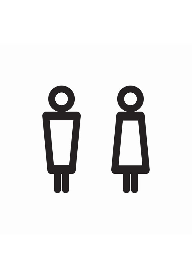 Male and Female Modern Bathroom Sign Set - 3D