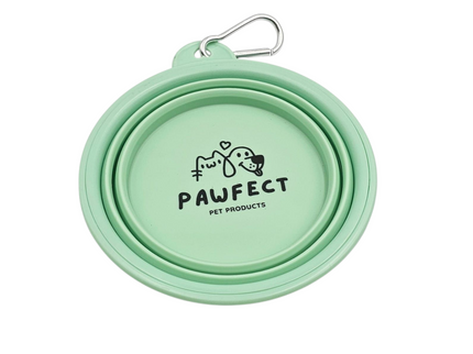 Pawfect - Collapsible Silicone Pet Bowl + Carabiner Clip