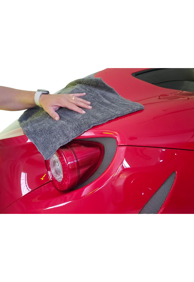 Edgeless Coral Fleece Car Detailing Cloth - Dark Grey