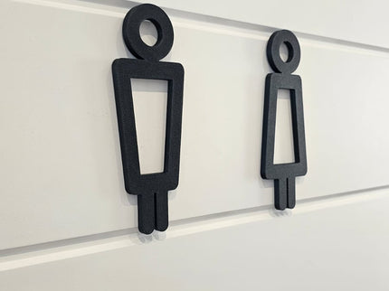 Male and Female Modern Bathroom Sign Set - 3D