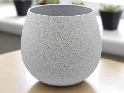 Round Planter Vase - Stone - 3D Printed