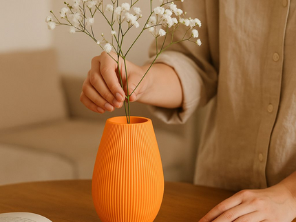 Ribbed Vase