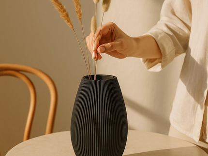 Ribbed Vase