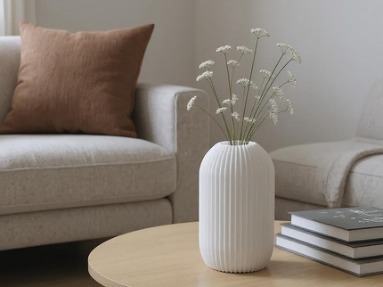 Straight Ribbed Vase - 3D Printed